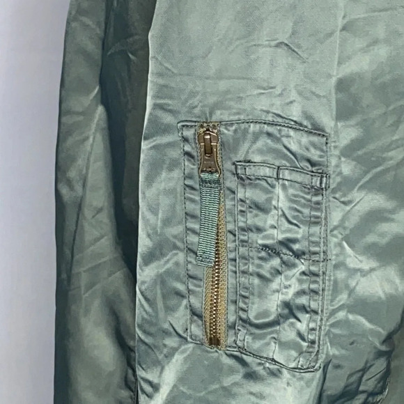 Vince Elongated Aviator Bomber Jacket in Artichoke - Size Large - Picture 5 of 10